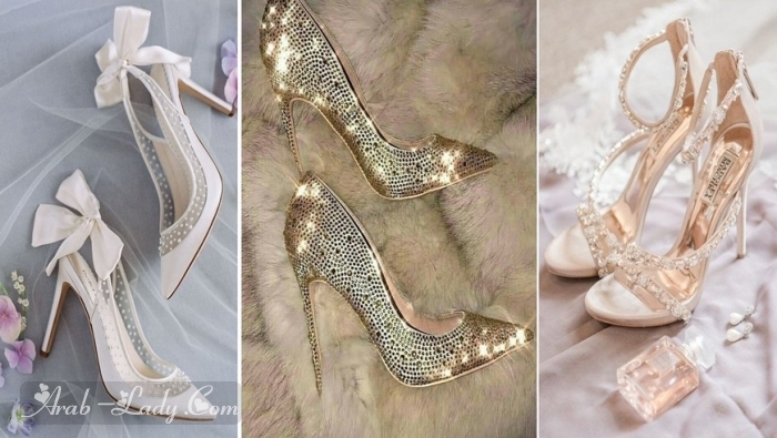 أحذية العروس بالكعب العالي أناقة وشموخ لكل أنثى في ليلة العمر